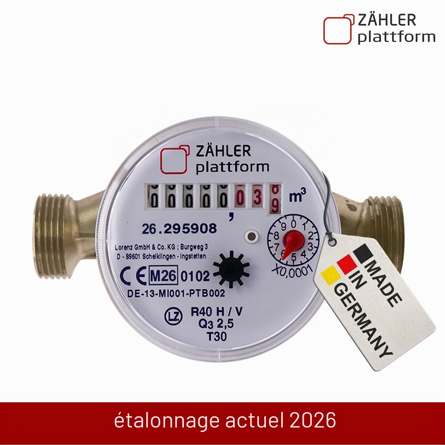 Compteur d'eau 2025 fabriqué en Allemagne Qn 1,5 BL 110 mm 3/4"