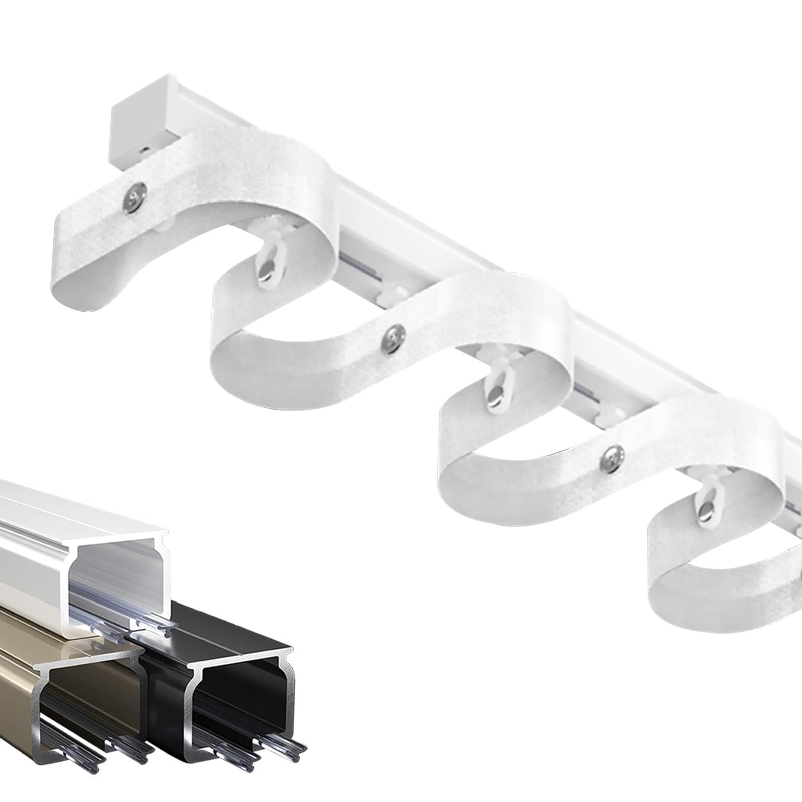GLDYTVF Aluminum Curtain Track Ceiling or Wall Mount Heavy Duty for One Piece Outdoor Curtains Smooth Gliding System Durable and Stylish Window Treatment Solution