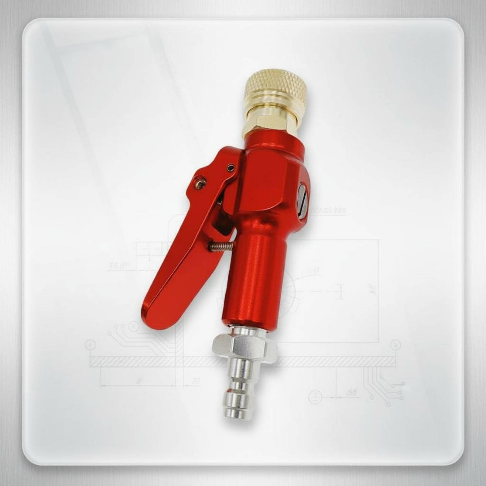 HPA FüLlstation Ladeadapter | 300Bar Fülladapter für Tauchflasche | Rot | Hochdruck-Fülladapter | Luft Scuba Din Tankstelle Adapter | Ladeventil für die PCP-LuftnachfüLlung Auf