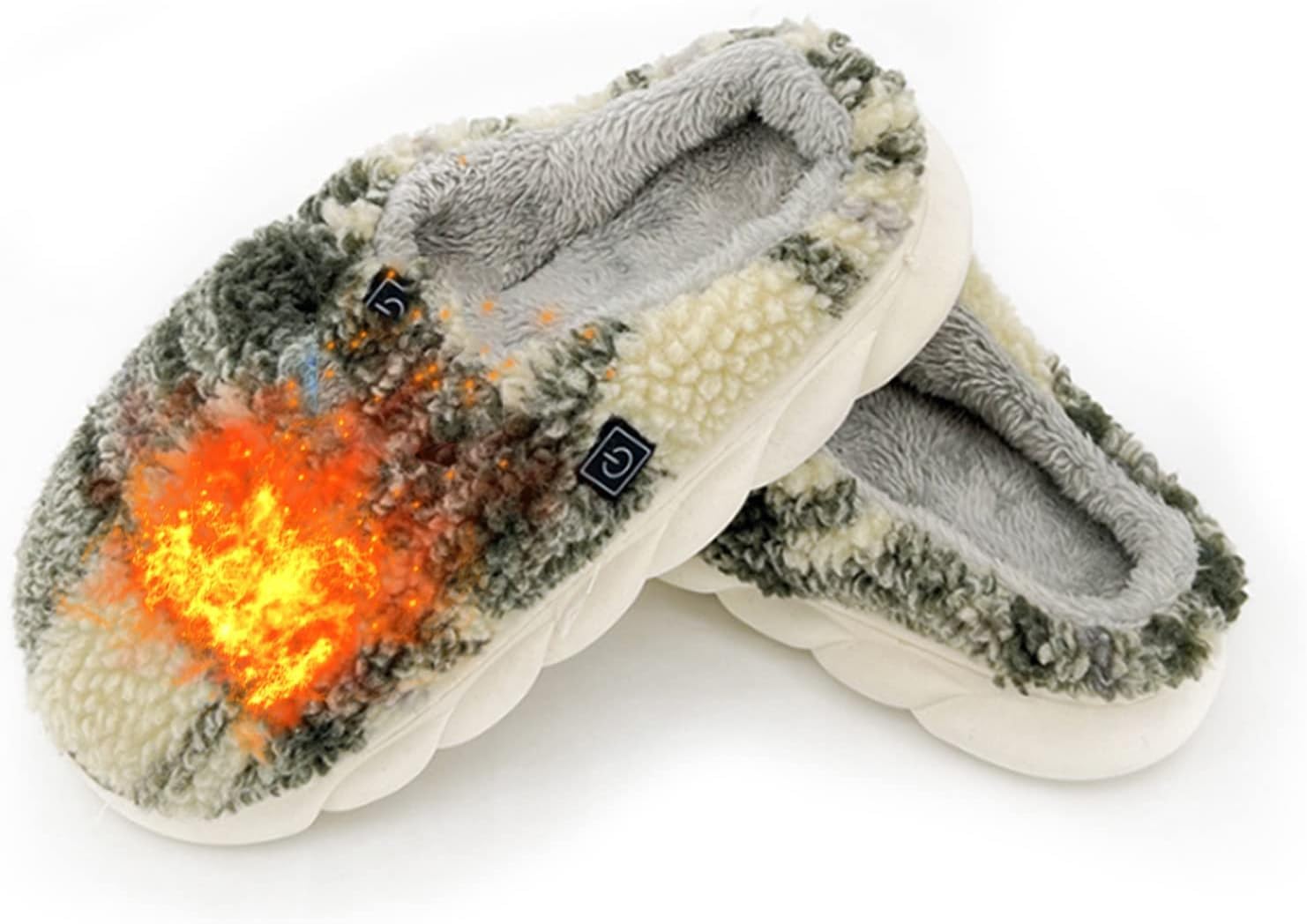 Pantofole Riscaldate Ricaricabili Tramite USB per Uomo E Donna, Scaldapiedi per Piedi Freddi, Scarpe Riscaldate Elettriche, Antiscivolo, Scaldapiedi, Stripe 3, 40/41