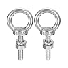 uxcell 2 Sets M4x11mm Stainless Steel Round Head Eye Bolts with Nut, Washer, Silver