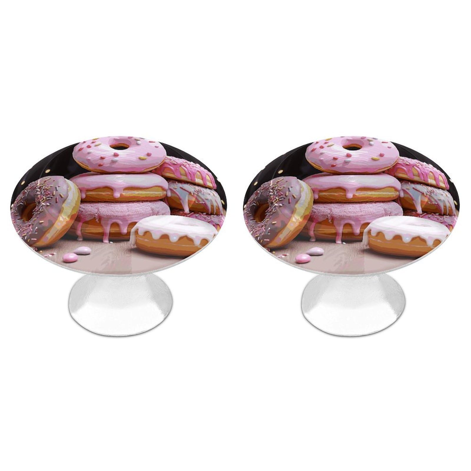 Fodpand White 2 Pack Cabinet Knobs 1.1 Inch Single Hole Drawer Pulls Handles Decorative Donuts Cake Furniture Knobs For Dresser Kitchen Bathroom Cupboard Wardrobe Vanity Closet Door Hardware