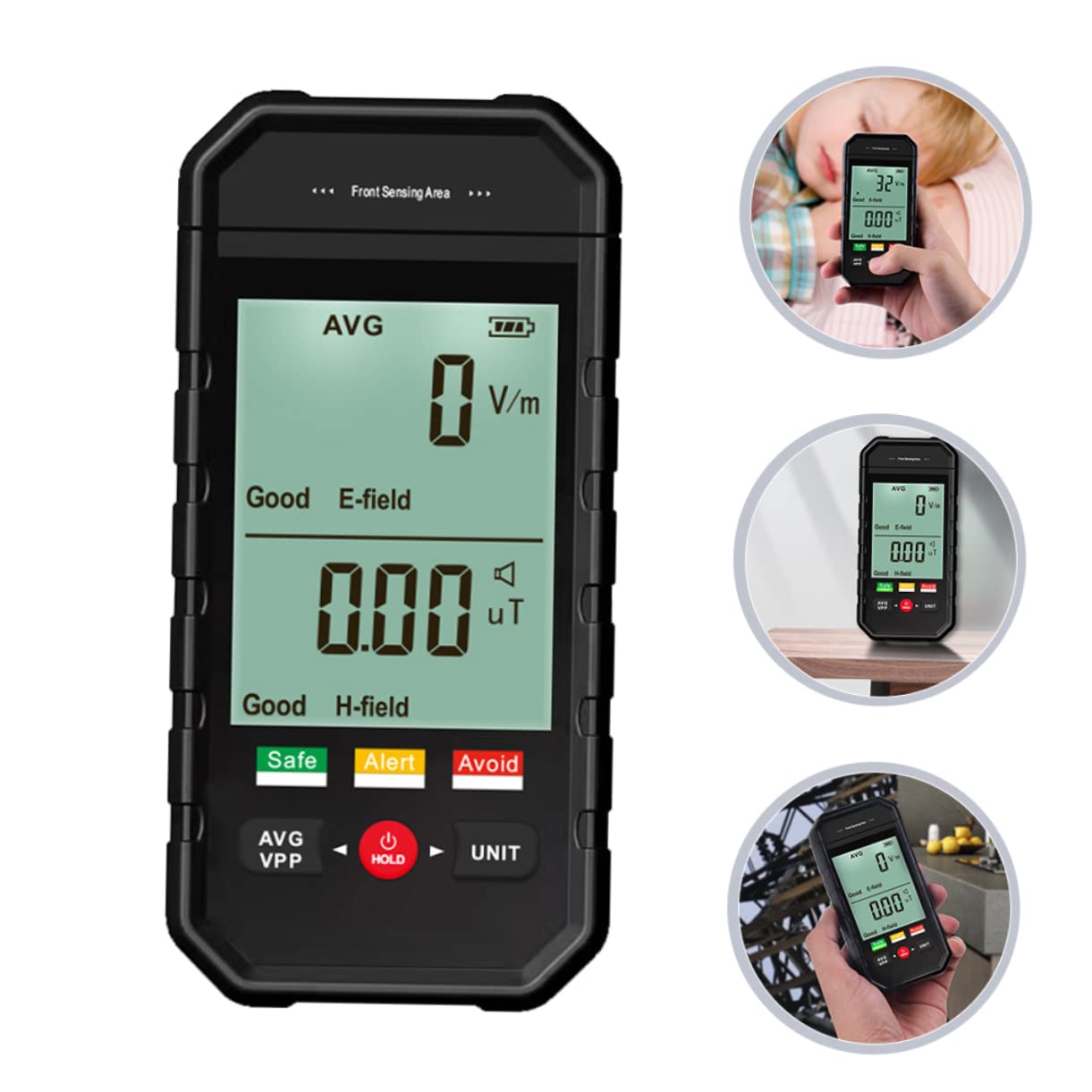 iplusmile Rilevatore di Radiazioni Emf Digitale, Misuratore di Campo Elettromagnetico Portatile, Indicazione a 3 Colori, per Casa e Ufficio