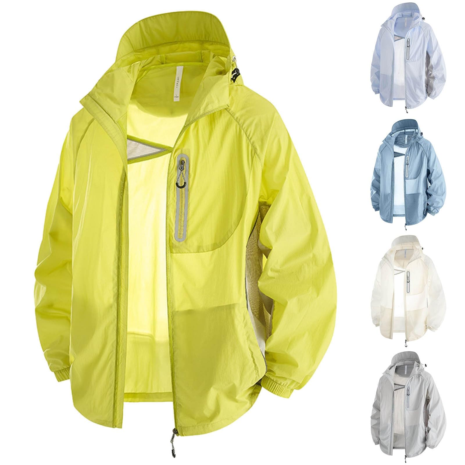 Genérico Chaqueta Proteccion Solar Hombre,Chaqueta Informal Ligera Cortavientos Transpirable CóModa para Deportes Al Aire Libre Y Viajes