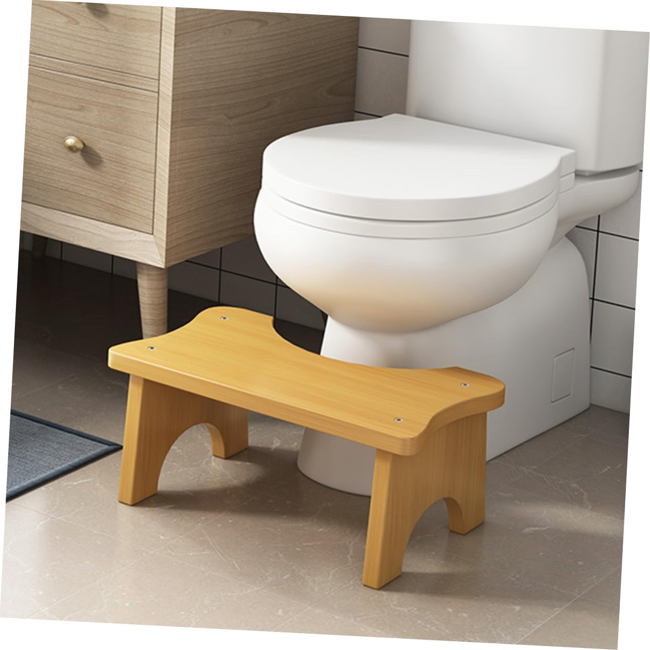 Ciieeo 2St Fußbank ablage für badezimmer badezimmermöbel badezimmerdekorationen badezimmer accessoires badzimmermöbel Tragbare Toilette WC-Sitzbezug Töpfchen Hocker Badezimmerstuhl Holz