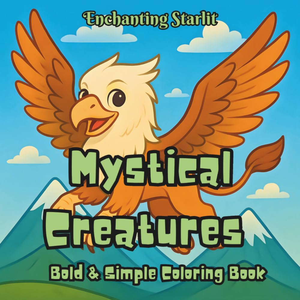 Mystical Creatures: Bold & Simple Coloring Book (Discovery – A Coloring Series for Curious Minds by Enchanting Starlit)