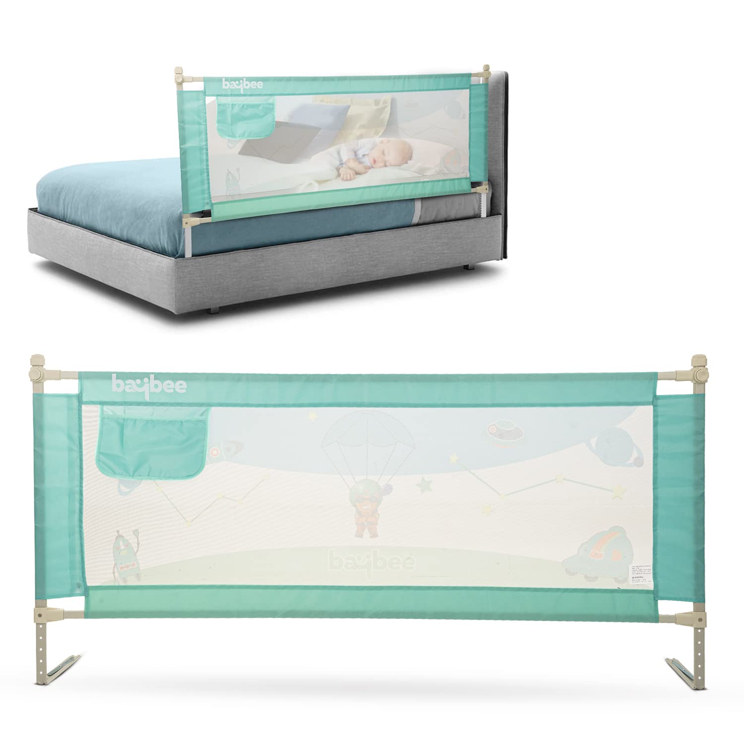 BAYBEE Bed Rail Guard Barrier for Baby Portable Safety Adjustable