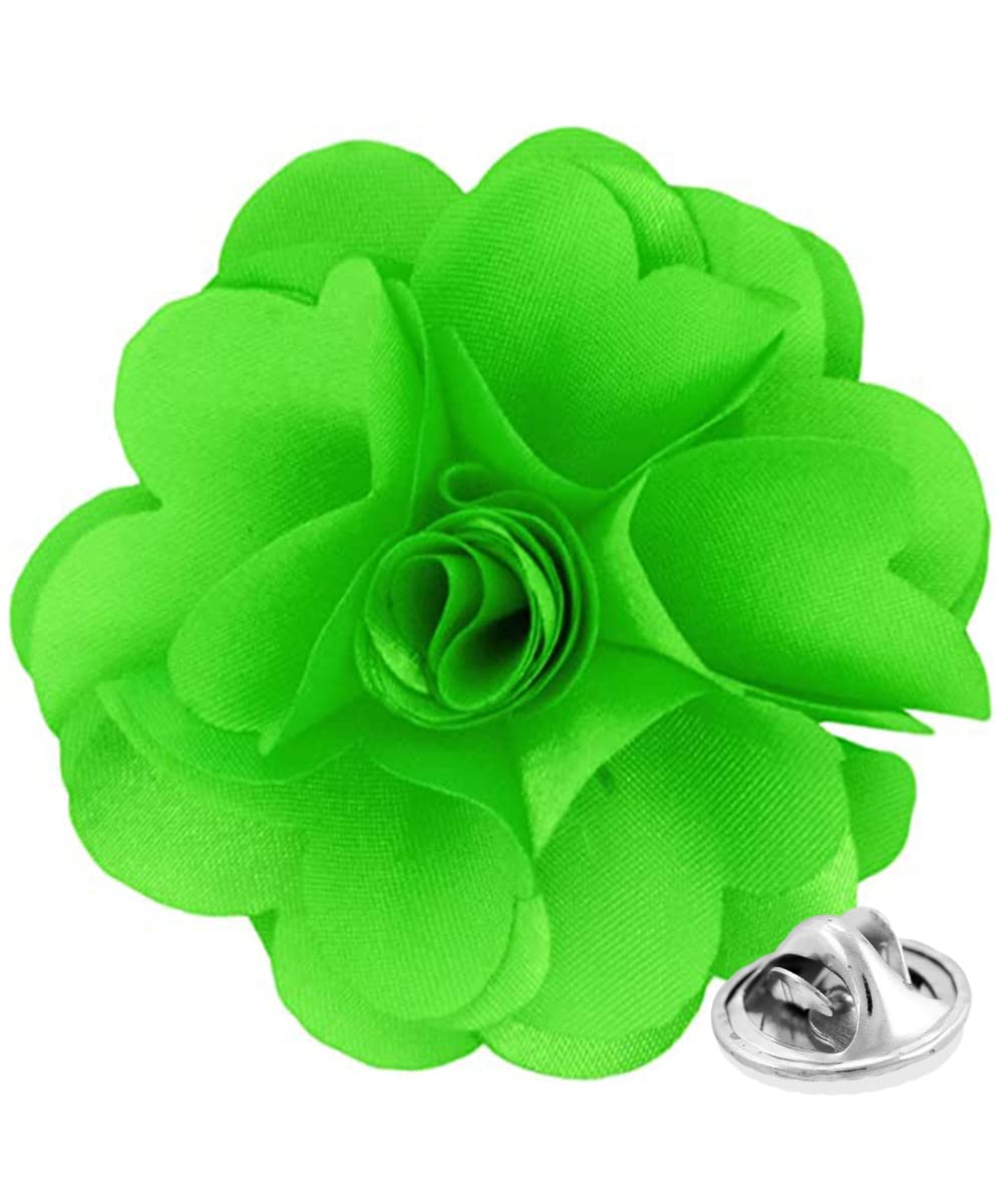 Premium Men's Formal Solid Color Flower Lapel Pin - Boutonniere for Men, Brooch Pin