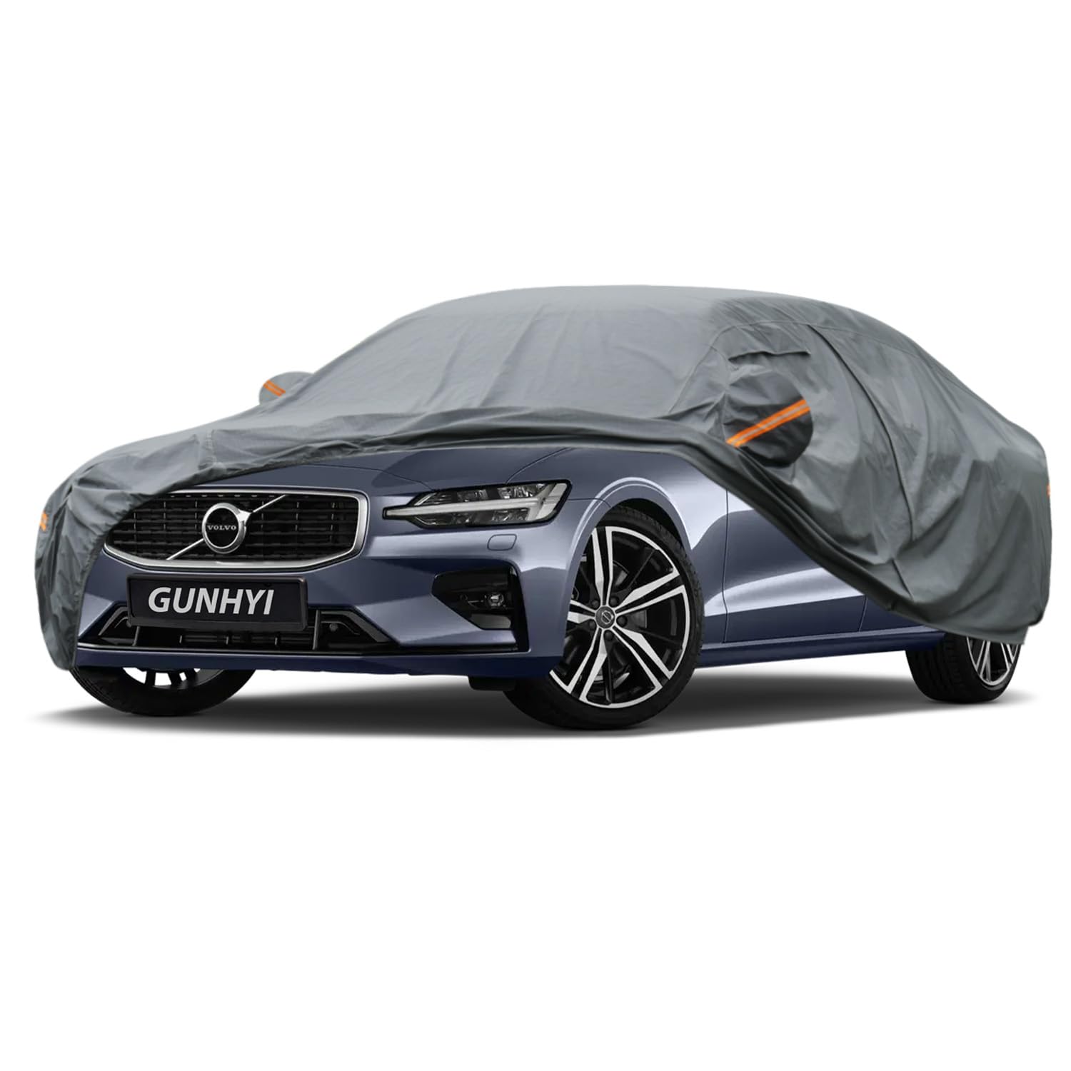 GUNHYI Premium Car Cover Custom Fit Volvo S60, 16 Layers Heavy Duty Car Cover Waterproof All Weather with Zipper Door for Sun Rain Snow Dust Uv Protection