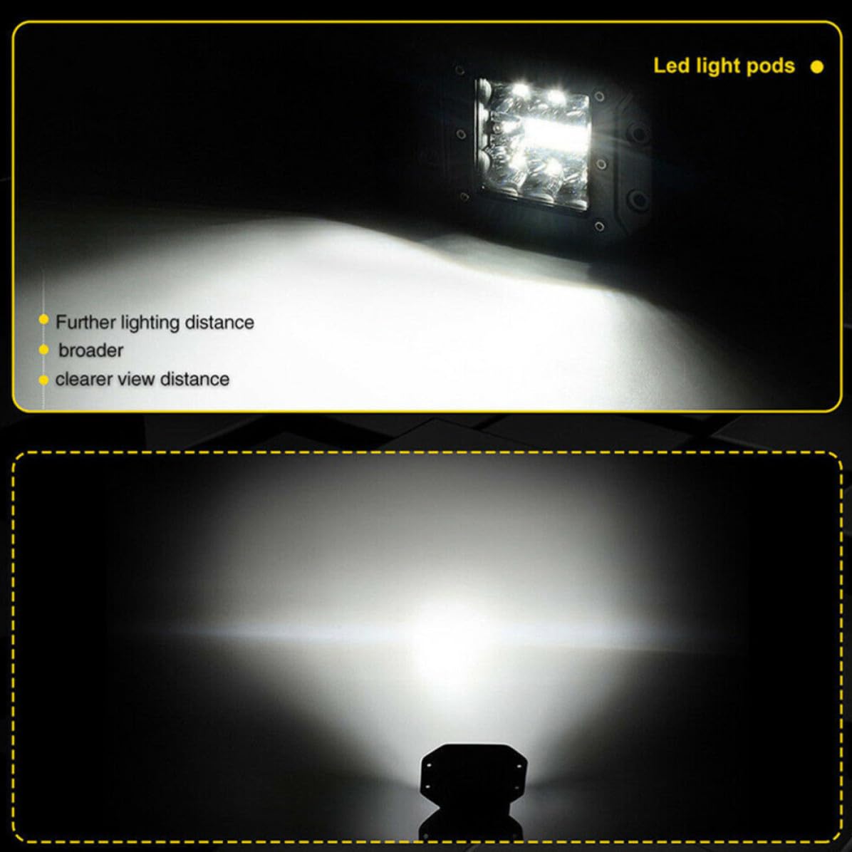 SHINEOFI Feux de Route LED 160w 5 Pouces 4 Rangées, 2pcs, Étanches Ip68, en Alliage D'aluminium, pour Conduite Rapide et Longue Distance sur Camions et Bateaux