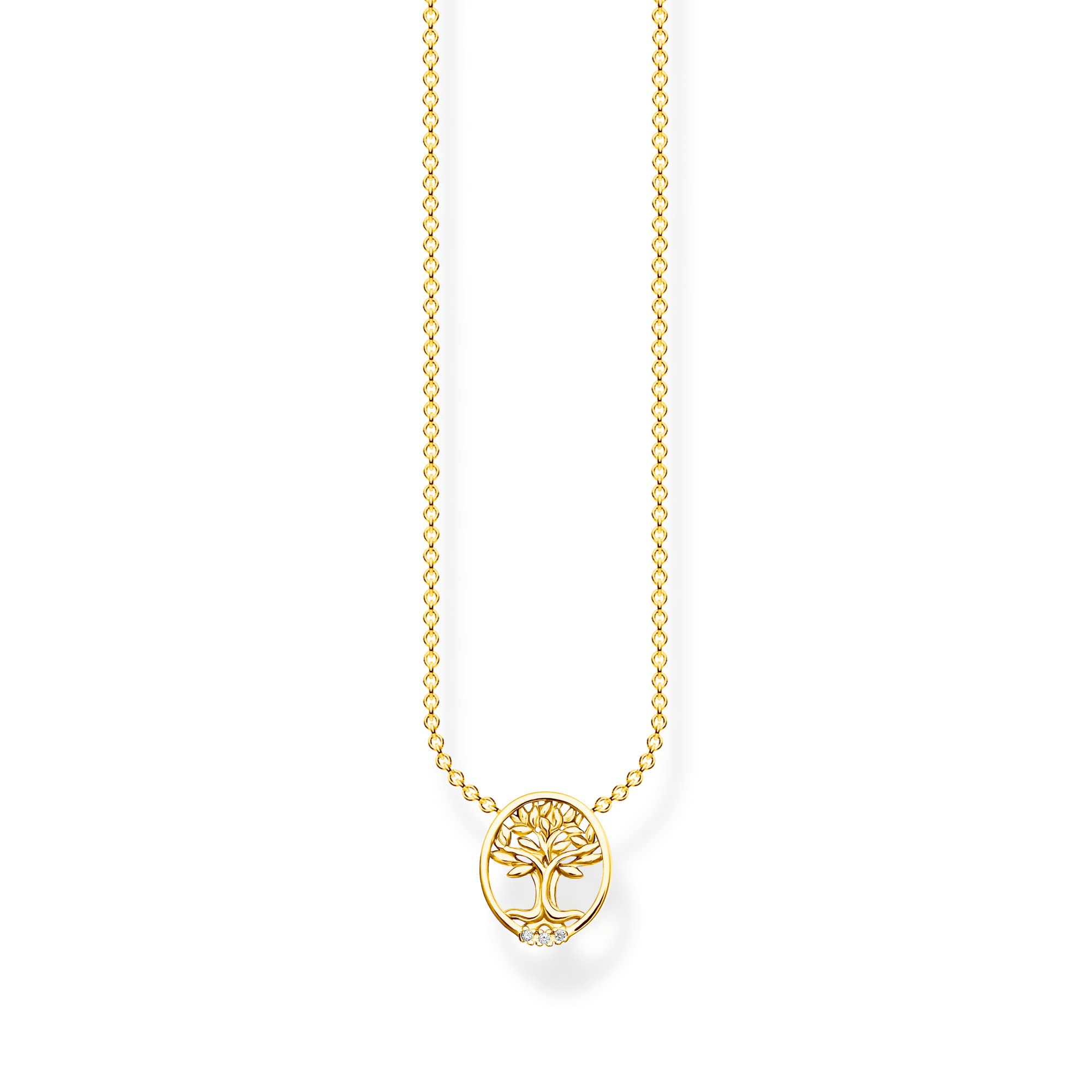 Thomas Sabo Necklace Tree of Love with white stones gold 925 Sterling Silver, 18k Yellow Gold Plating