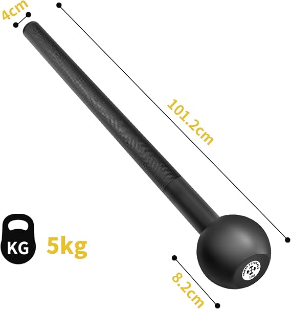 POWER GUIDANCE Steel Mace Macebell Cast Iron Training Full Body Workout, Shoulder, Core Strength, Muscles, Joints (2.5kg to 12.5kg)