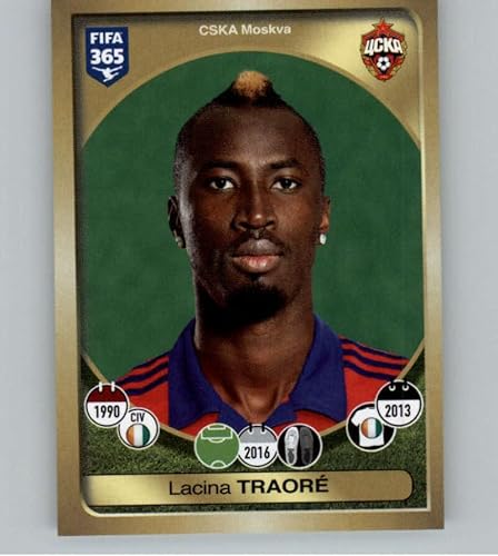 2016-17 Panini FIFA 365 Stickers #421 Lacina Traore CSKA Moscow Official Soccer Album Sticker in Raw (NM or Better) Condition