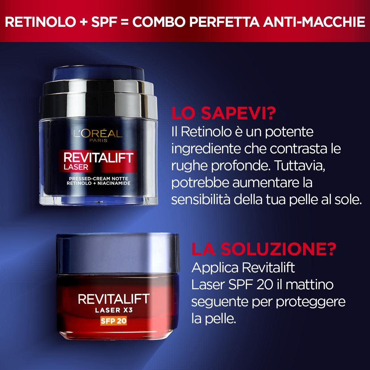 L'Oréal Paris Revitalift Laser Pressed Cream Retinolo + Niacinamide Notte