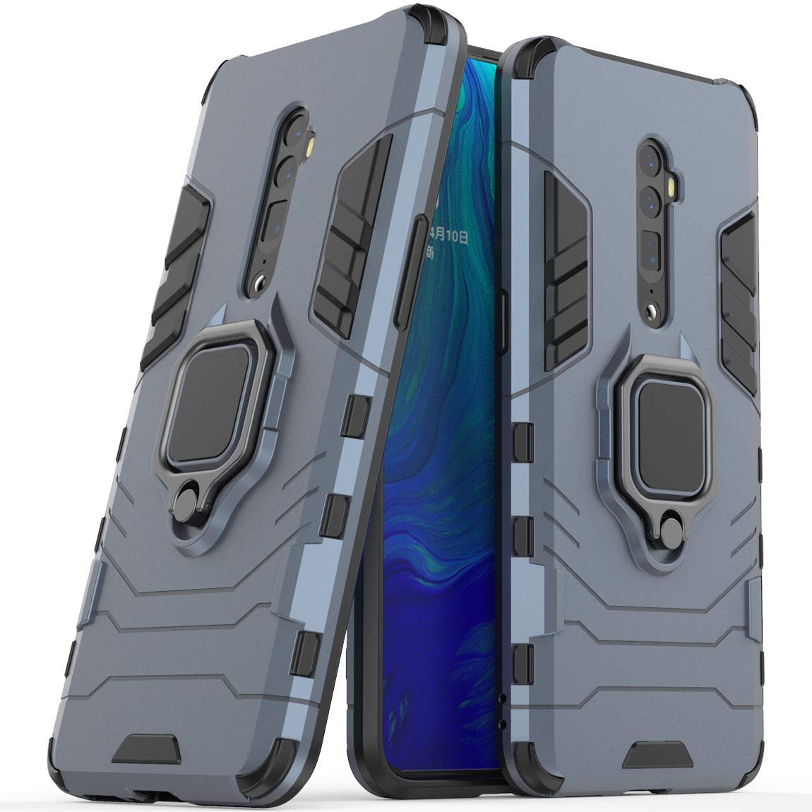 Lulumain Compatible With Oppo Reno 10x Zoom Case Metal Ring