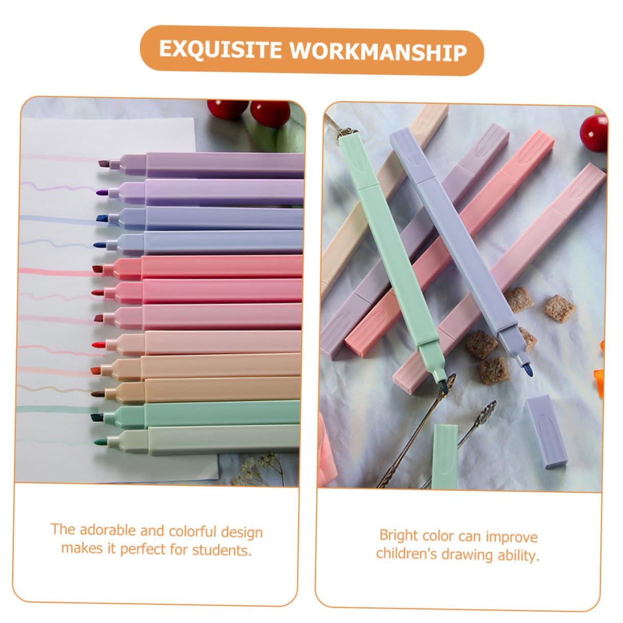 SHINEOFI 24pezzi Evidenziatori Doppia Estremità Portatili Di Penne Colorate Pratiche Per Scrapbooking e Uso Domestico Pigmenti Base d Acqua Duraturi e Colori Intensi