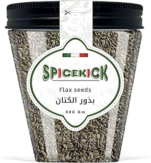 SPICEKICK Flax Seeds 300g – Natural Seeds Rich in Fiber and Omega 3 Acids, Perfect for Salads, Oats, Bakery & Healthy Recipes to Add Nutritional Value and Distinctive Taste