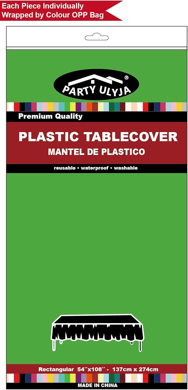Lime Green Plastic Tablecloths 3 Pack Disposable Table Covers 54 x 108 Inch Shower Party Tablecovers PEVA Vinyl Table Cloths for Rectangle Tables up to 8 ft and Picnic BBQ Birthday Wedding Banquet : Home & Kitchen