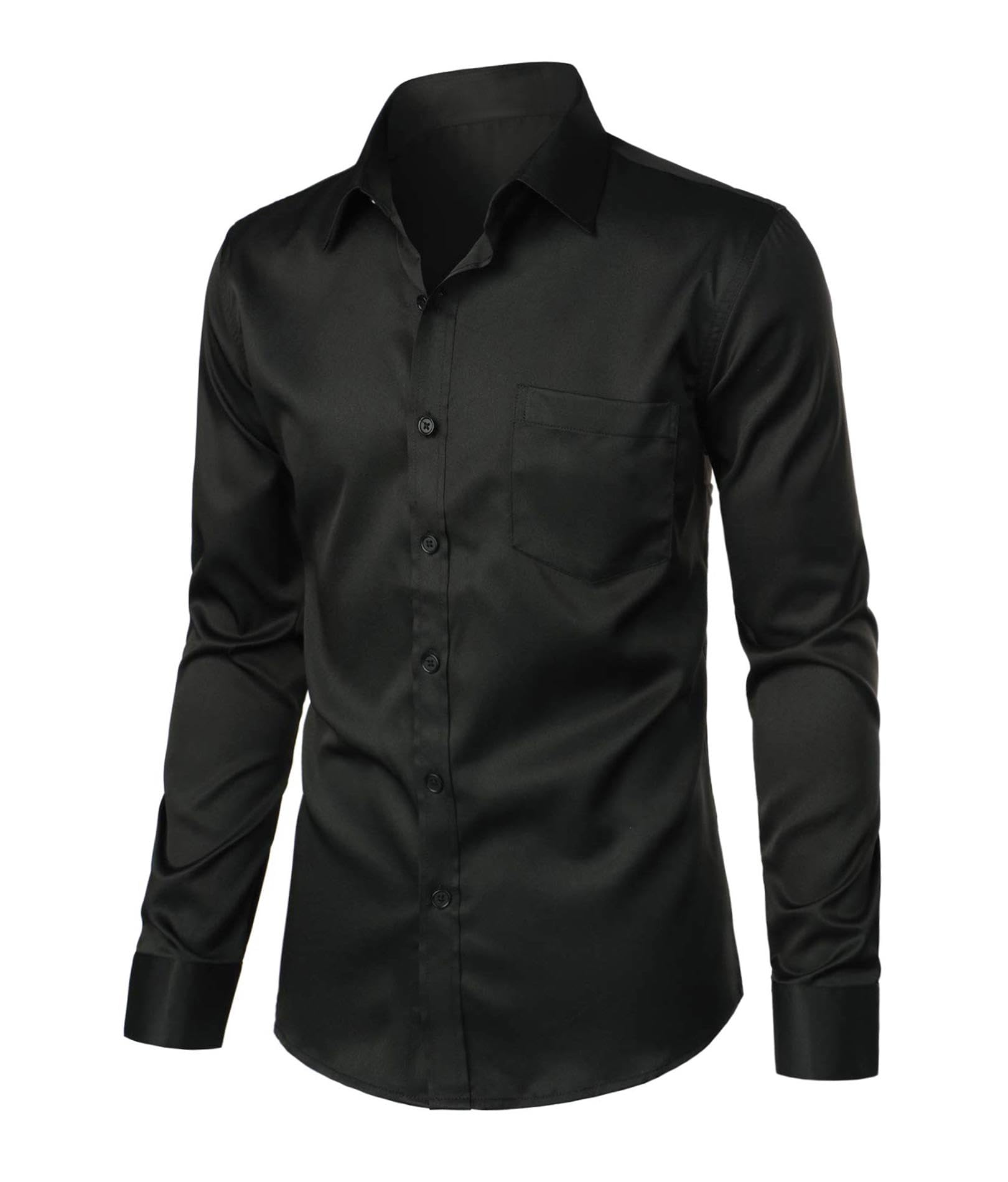 Mens Dress Shirts Slim Fit Dress Shirt Long Sleeve Button Down Shirts with Pocket Wrinkle Free