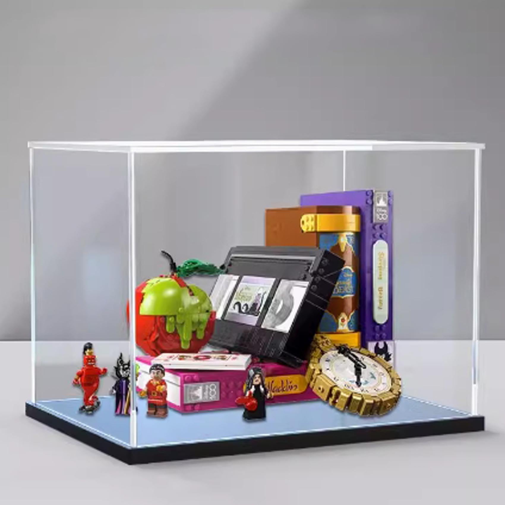 Acrylic Display case, for Lego 43227 Literary Works Model ，Dustproof Transparent Collections Display Case. (Display Box only) (Black Base)