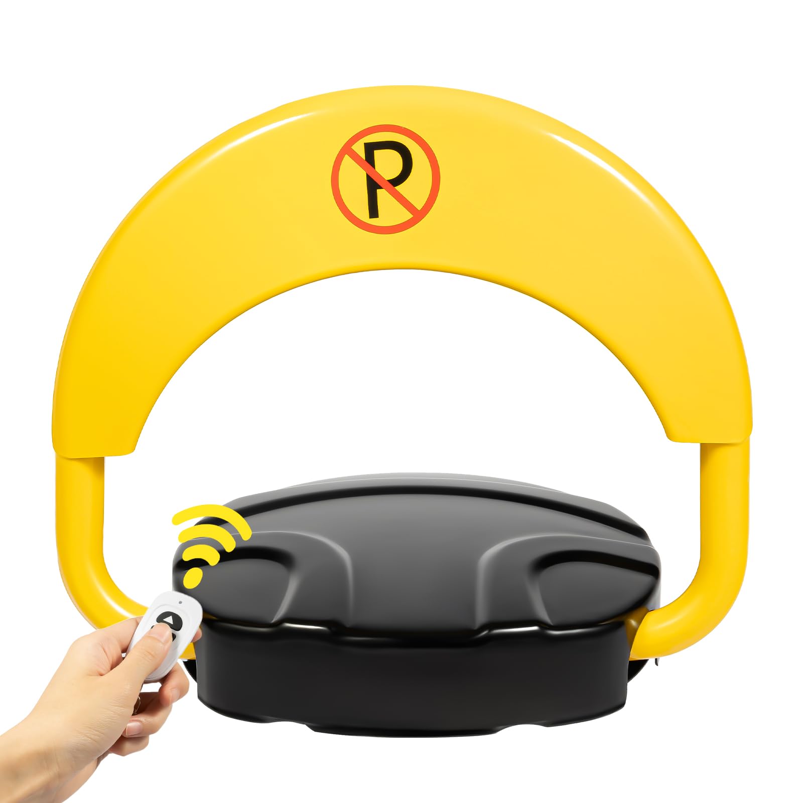 Parkplatzsperre mit 2 Fernbedienung Parkplatz Sperre Autoparkschloss Elektrisch Fernbedienung Parksperre 20m Reichweite IP67 Wasserdichtigkeit Parkpfosten Klappbar Parksperre