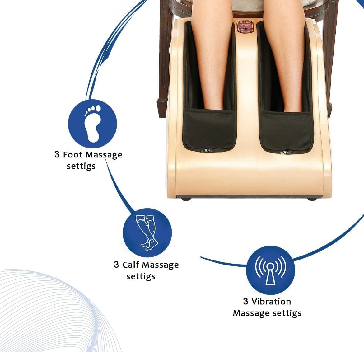 COMFIER Premium Foot Leg & Calf Massager With Air Pressure Far Infrared Heating For Kne Pain Relief With Air Bags Shiatsu, Kneading, Vibration Foot Massage For Blood Circulation (2 Years Warranty)