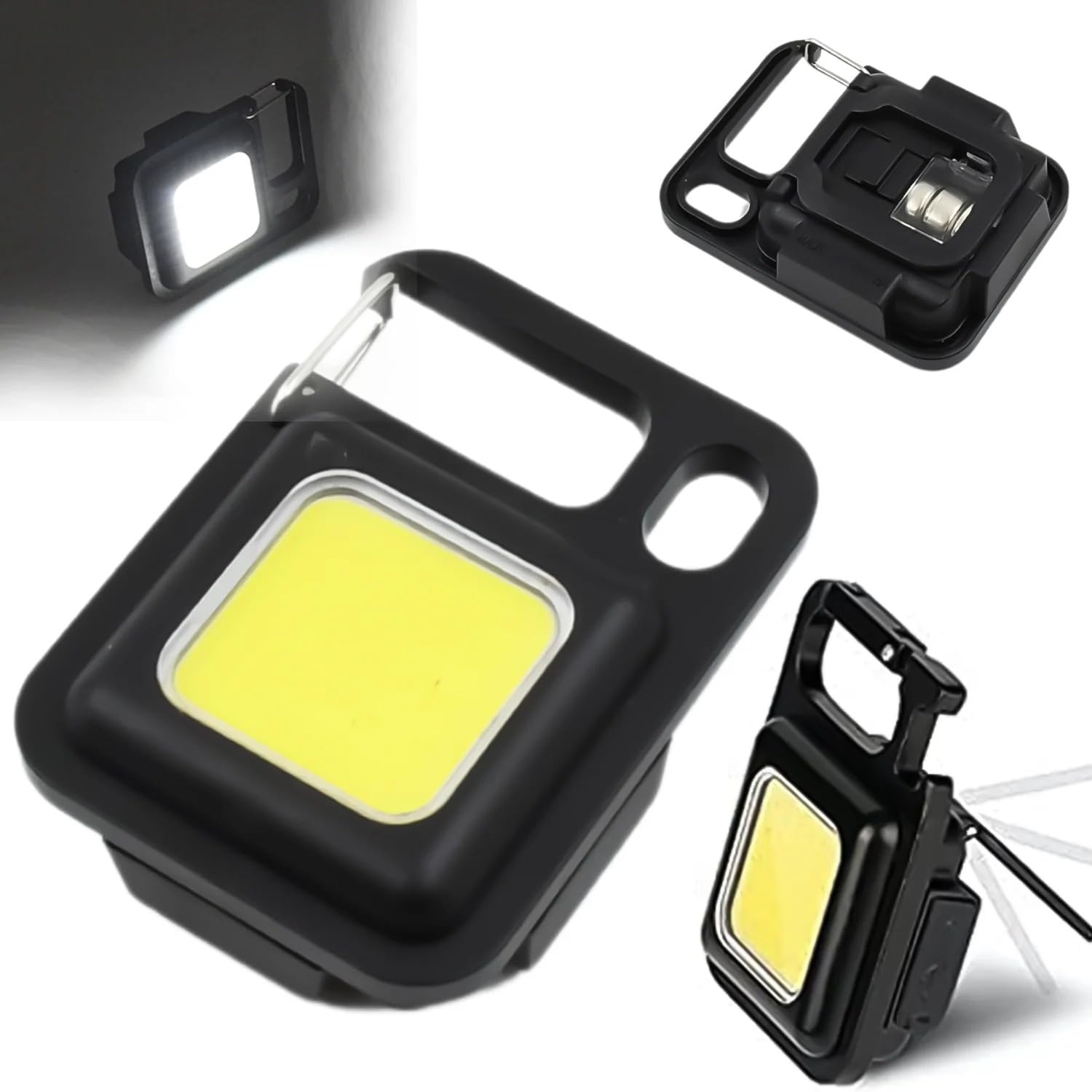 ZOHLO LED Flashlight Rechargeable Keychain Mini Flashlight 4 Light Modes Portable Pocket Light with Folding Bracket Bottle Opener and Magnet Base for Fishing Walking and Camping Pack of 1-image-1