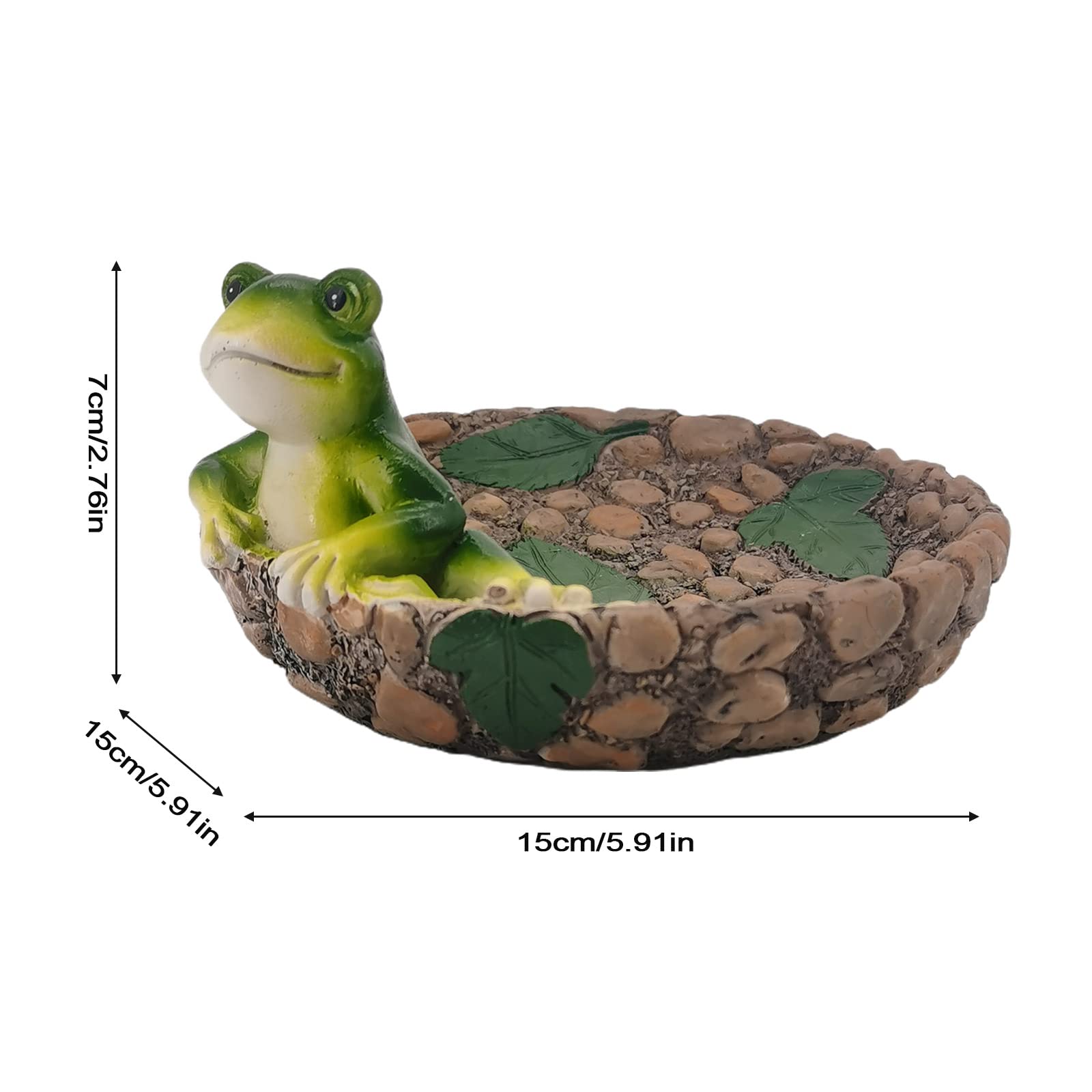 Figura Decorativa De Rana Con Pala Para Jardín - Estatuilla De Resina, Exterior E Interior, 16.5 Cm