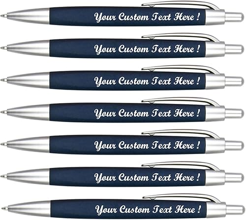 100 Bolígrafo personalizado impreso con su logotipo/información de la empresa/nombre, azul rey