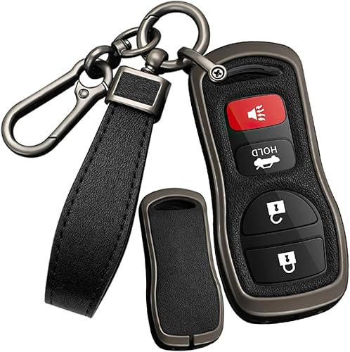 SANRILY Funda de piel sintética para llavero de 34 botones para Nissan Sentra Xtrail Pathfinder Quest Altima Armada Frontier para Infiniti FX35 FX45
