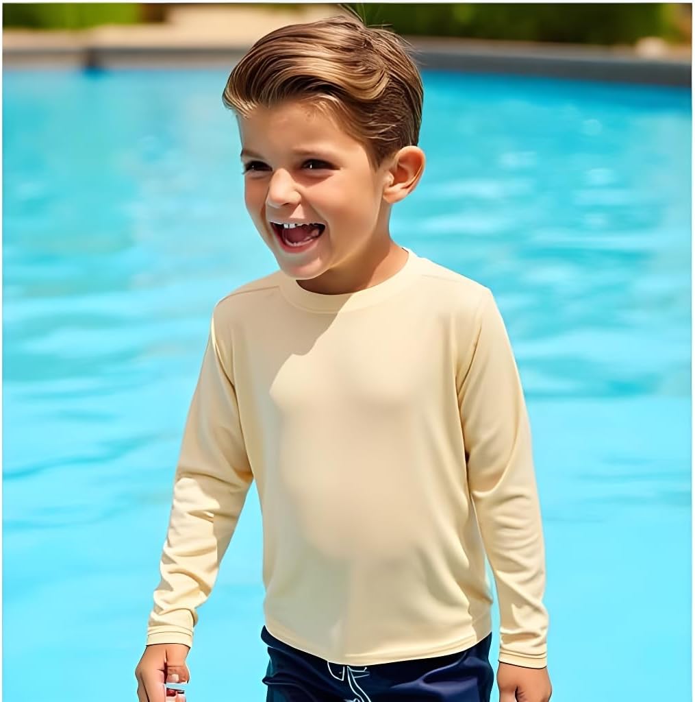 INGEAR Boys Rash Guard Long Sleeve Swim Shirt - Quick Dry UPF 50+, Kids Fishing Shirt, Dry fit Shirts for Boys Sizes XS-XL