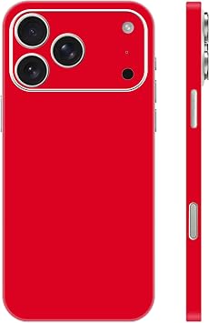 Solid Color Skin Wrap Compatible with iPhone 17 Pro Max Red