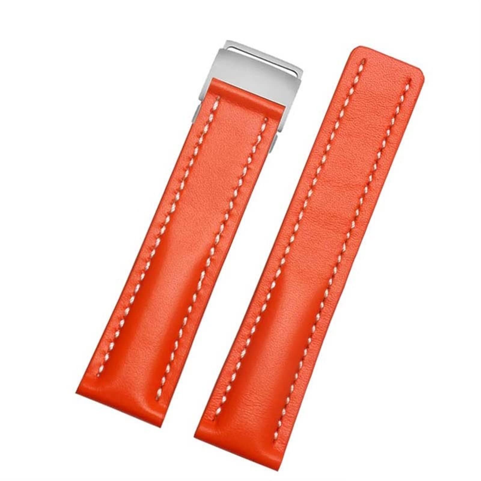 YSJNHX Cinturino in Vera Pelle per Cinturino per Orologio Bracciale in Pelle di Mucca con Fibbia deployante Cinturini per Orologi da 22 mm 24 mm