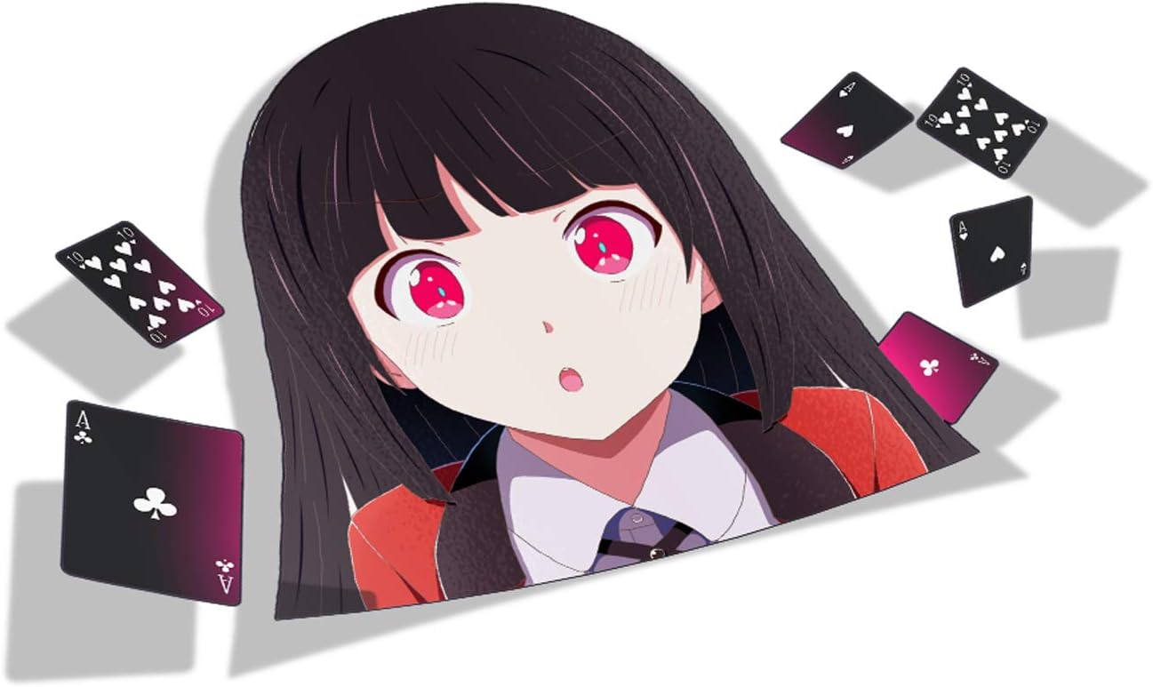 amazon com anime sticker kakegurui 001 peek car stickers anime vinyl stickers decorative waifu sticker cartoon car decal colorful 5 x 8 automotive