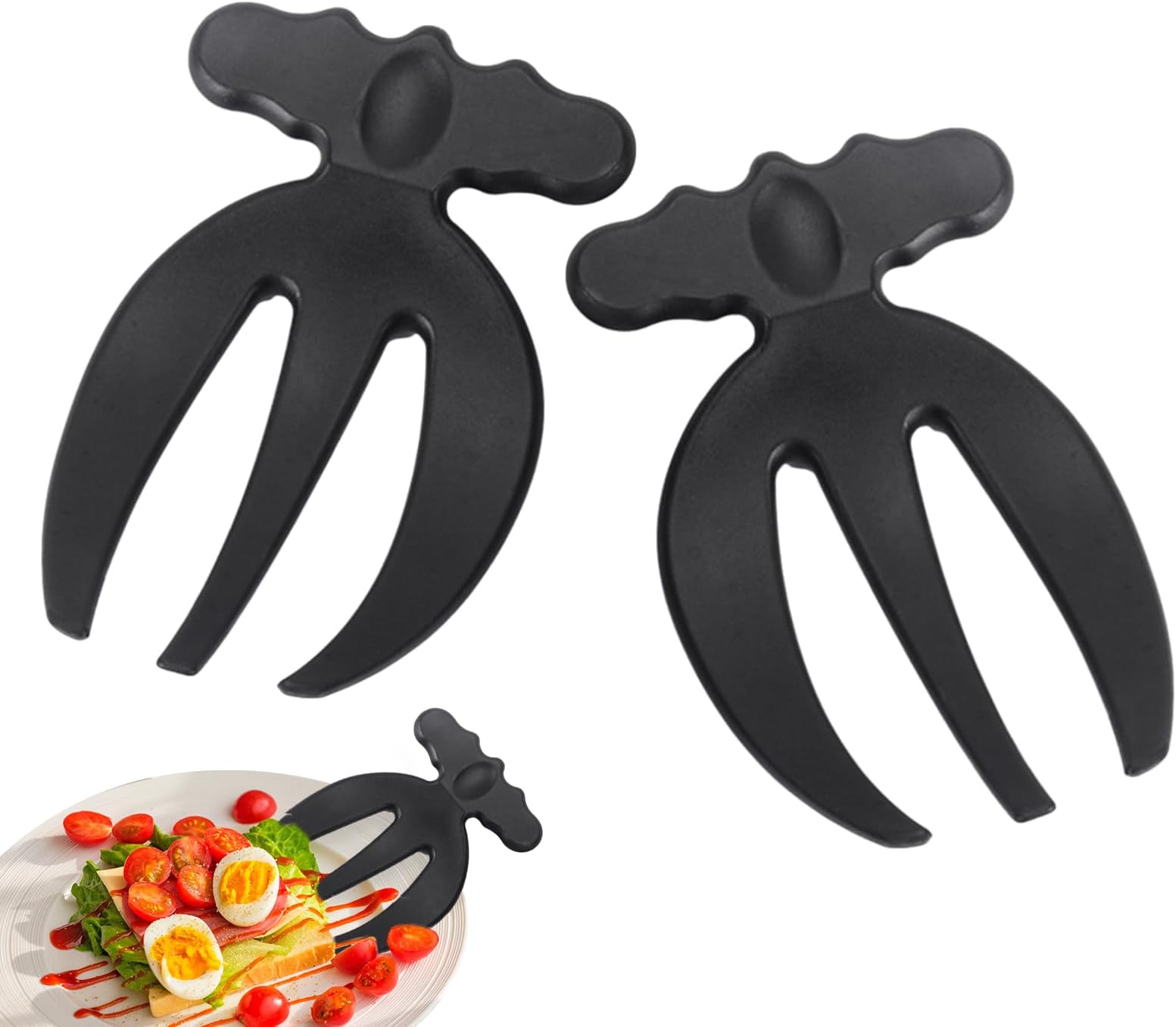 Salad Servers,Portable Kitchen Tossing fork,Salad Utensils for Serving - for Porches Gardens Lawn Party Indoor Courtyards Backyard BBQ Picnic Camping