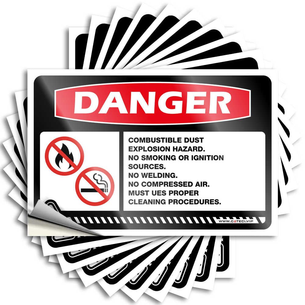 Stickers Upgrades Friends Personalized Bottle Danger Combustible Dust Explosion Hazard No Smoking Or Ignition Sources - Scratch Resistant Stickers(6X9CM)
