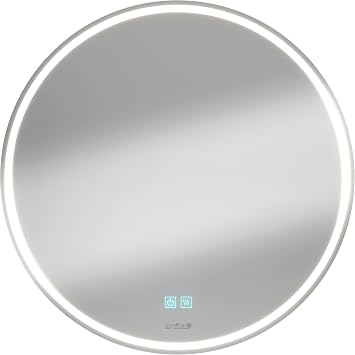 artika Mirror Emeraude 23.6 Inches Bathroom Mirror with Light and Anti-Fog, Ideal for Bathroom, 1300 Lumens 3000-4000-5000 Kelvin - No Bulb Required