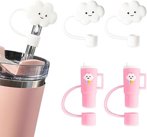 4 fundas de popote para copa Stanley de 3040 onzas, accesorios para copas con pajilla, fundas de popote de 0.394 in para popotes reutilizables,