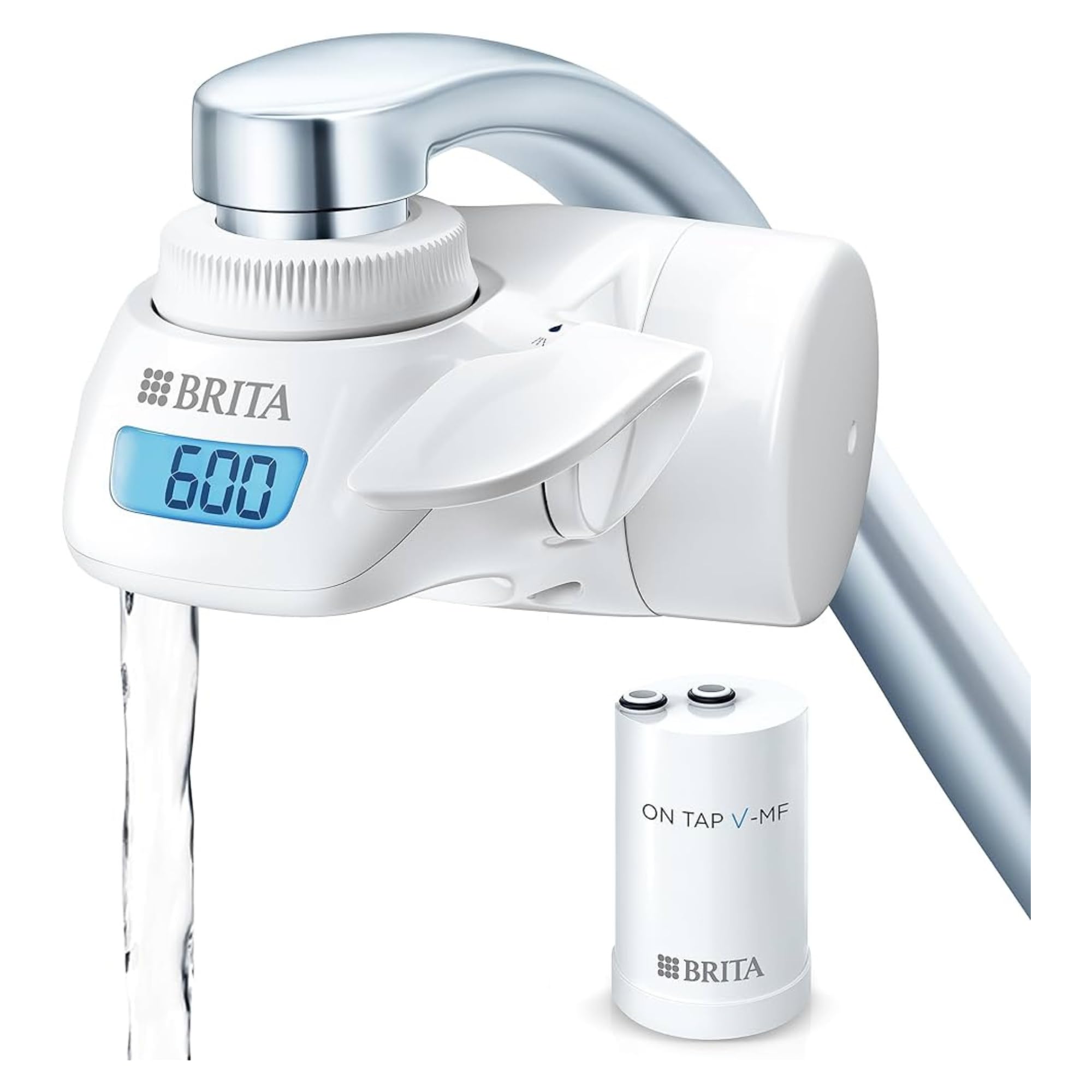 Brita Kit Completo : 1 Sistema Filtrante On Tap (con incluso 1 Filtro)+ 1 Filtro di Ricambio + 5 panni Microfibra
