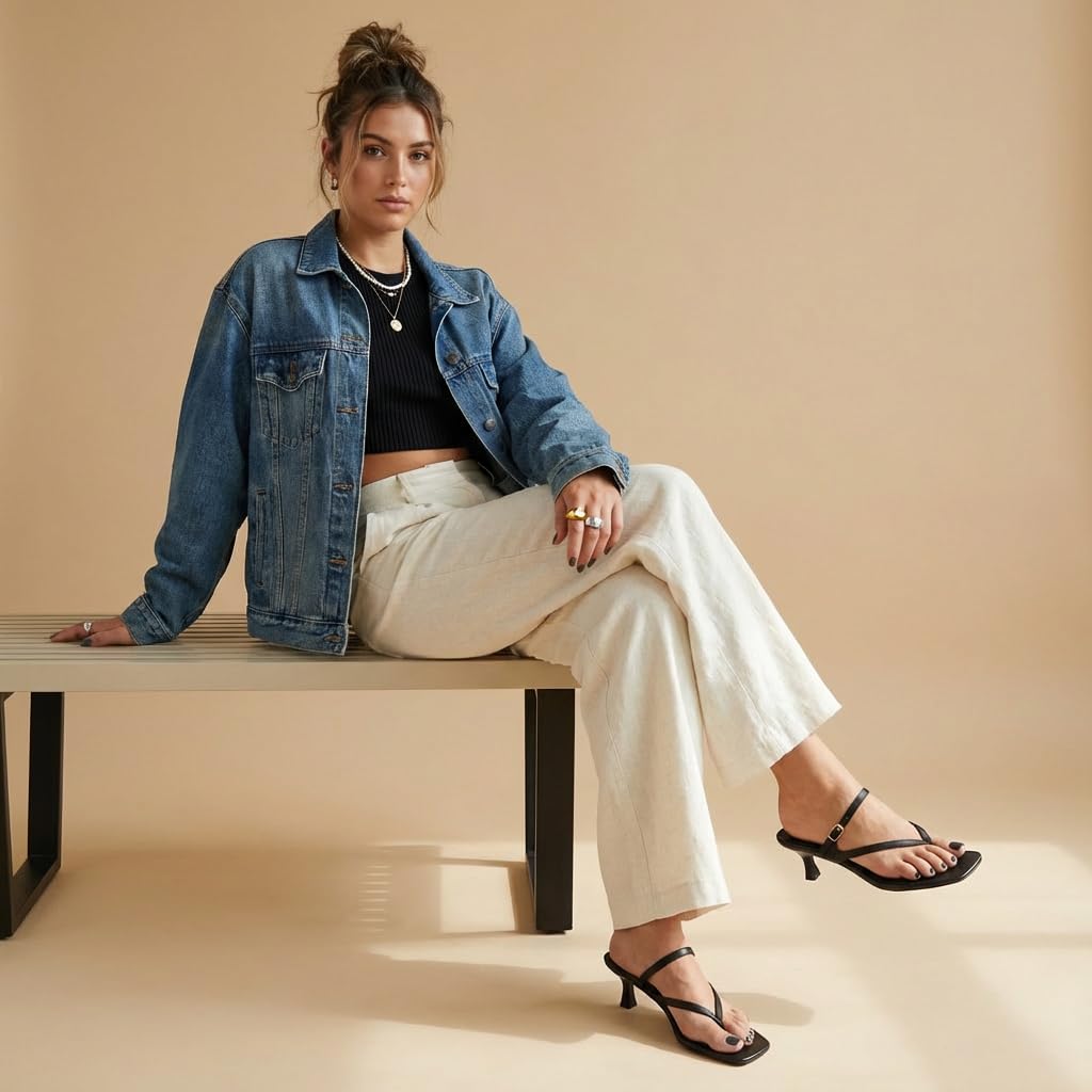 CUSHIONAIRE Madrid Kitten Heel Square Toe Women's Sandals - Comfortable Dressy Strappy Heels Sandals for Women, Wide Widths Available