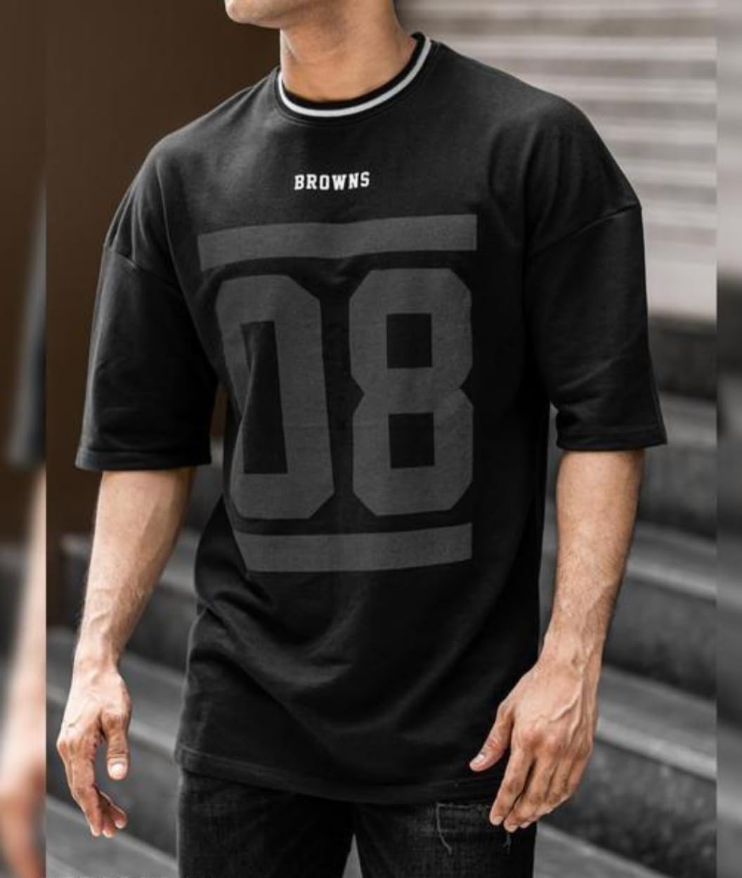 Stylish Mens Cotton Blend Round Neck Short Sleeve Striped Tshirt | Tees for Mens-picture-53