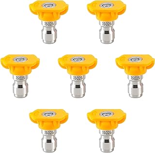 Tool Daily Pressure Washer Tips, 15 Degree Power Washer Nozzle Tips 7 Pack, Yellow, 1/4 Inch Quick Connector, 4000 PSI