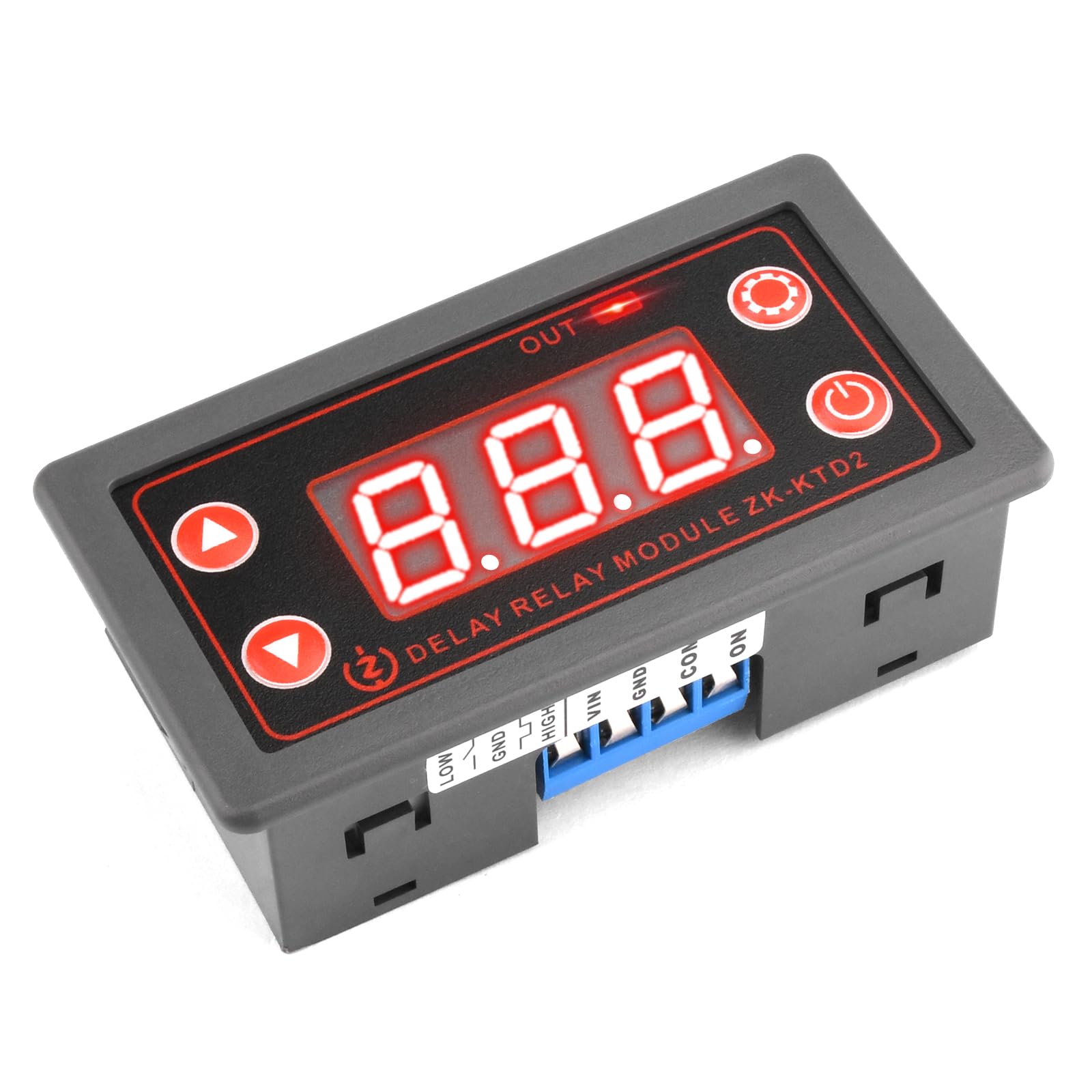 Przekaźnik czasowy DC 5V-30V Programowalny moduł przełącznika przekaźnikowego Wyświetlacz LED Cyfrowy cykl czasu 0.1s-999mins Sterowanie ON-Off dla lekkiej pompy wodnej silnika