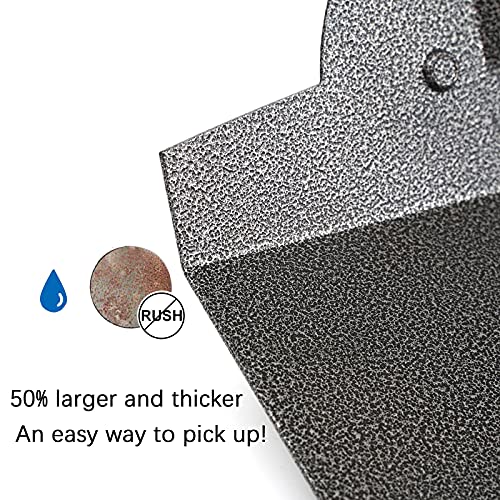 LUFFWELL Pooper Scooper, Metal Aluminum Tray and Spade Poop Scoop Set with Adjustable Stainless Steel Long Handle, Pet Waste Removal Heavy Duty Poop Scooper (Tray&Spade, Small)