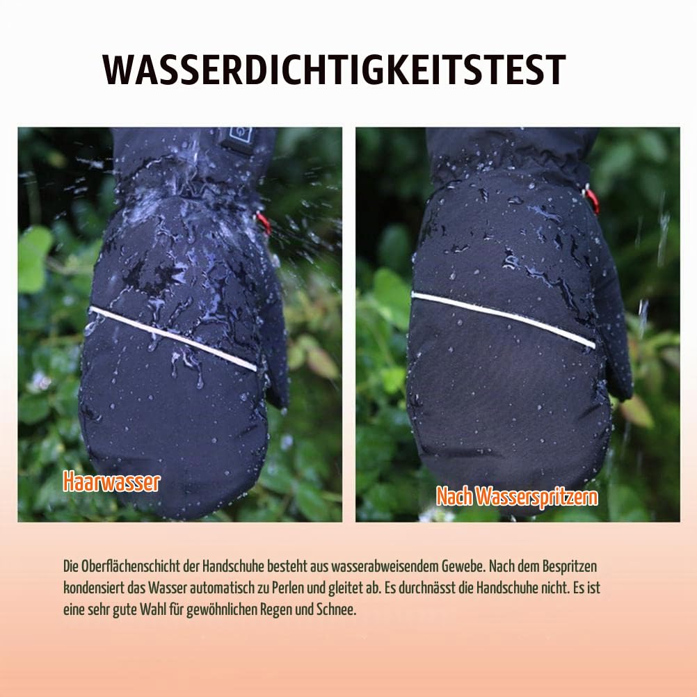 Beheizte Fäustlinge Damen Wiederaufladbare Heizhandschuhe Touchscreen Anti-Rutsch-Handschuhe mit Fleecefutter Winter-Thermohandschuhe zum Radfahren Skifahren