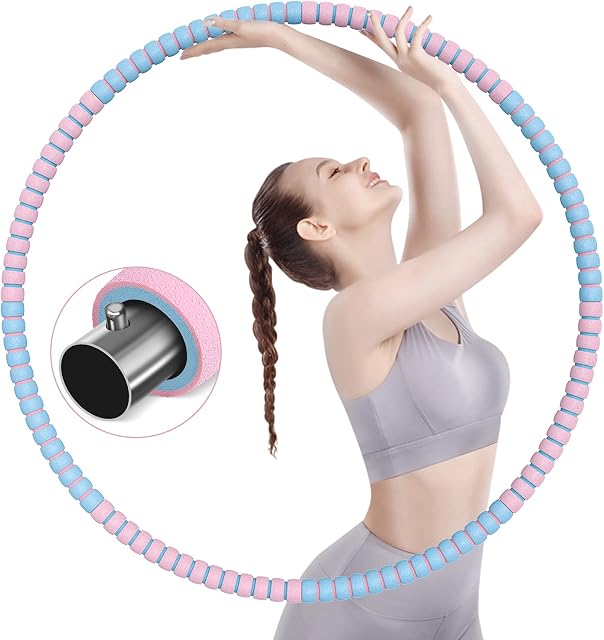 SUNHEY Fitness Hula Hoop Adult 8 Removable Sections Adjustable Weight Hoola Hoop