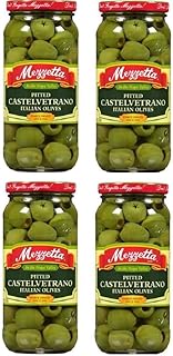 Mezzetta Italian Pitted Castelvetrano Green Olives -8 oz. Pack of 4 Jars