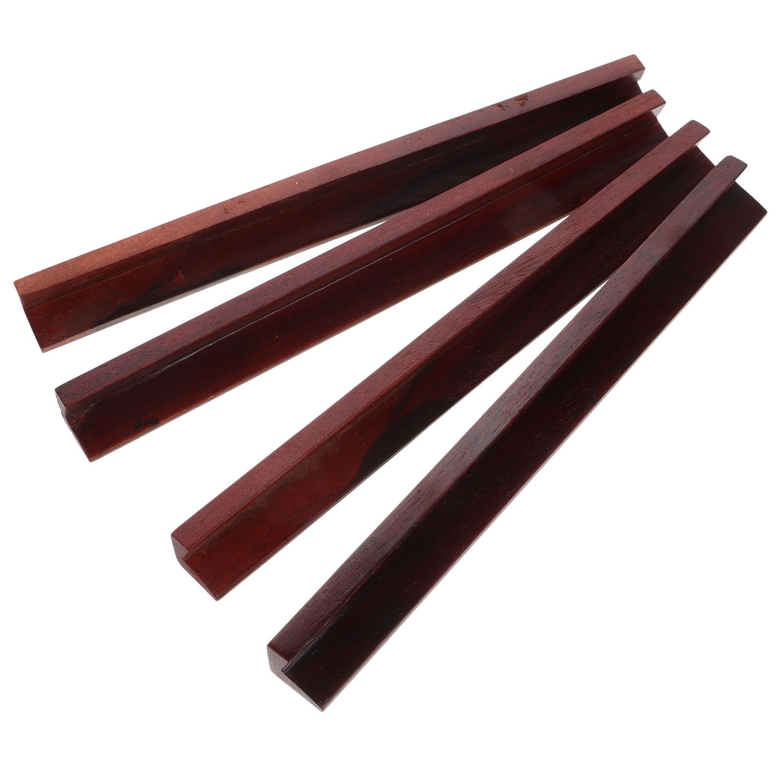 Alipis Mini Mahjong Ruler 4Pcs Grooved Wooden Tile Holder Compact Portable for American Mahjong Game Travel Use