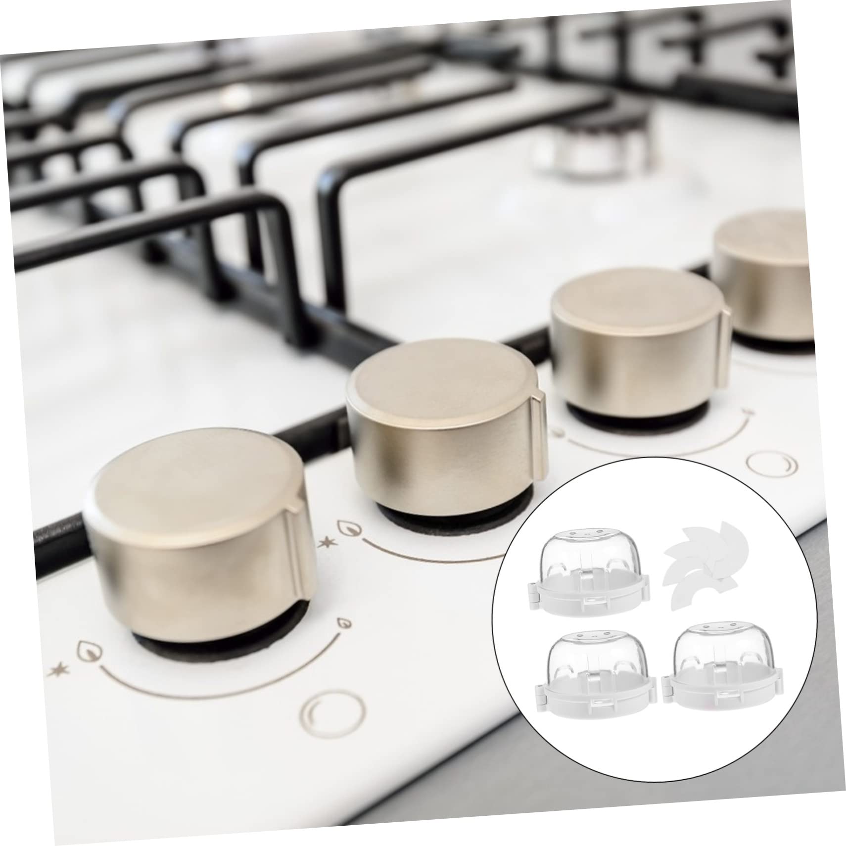 KOMBIUDA Stove Knob Covers Gas Range Safety Knobs Lock 120°c High Temp Resistance Non-Slip Design