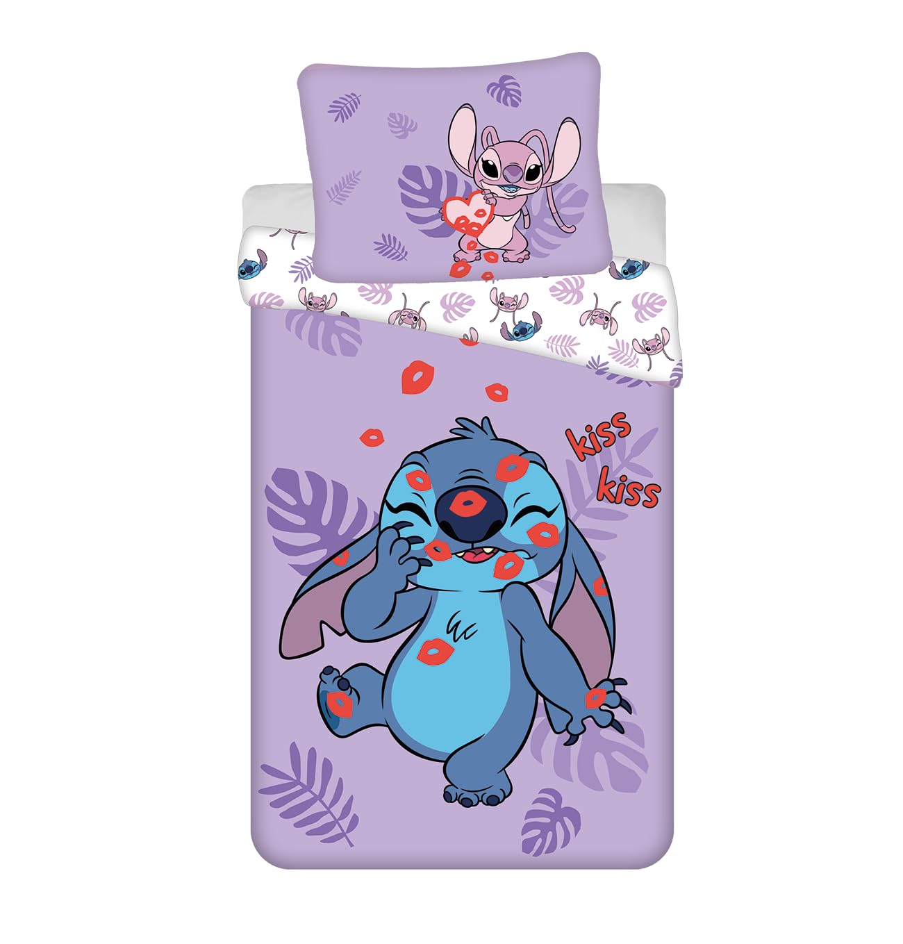 Jerry Fabrics Multicoloured Disney Lilo & Stitch Children's Duvet Cover 140 X 200 Cm + Pillowcase 70 X 90 Cm, 100% Cotton Kiss Design